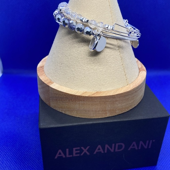 💜ALEX AND ANI💜Pray More,Worry Less Bangle Set of 3 in Shiny Silver/NWT - Picture 9 of 11